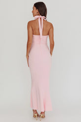 Fire Of Stars Halterneck Midi Dress Pink